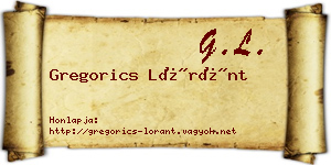 Gregorics Lóránt névjegykártya